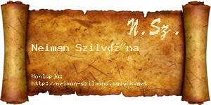 Neiman Szilvána névjegykártya